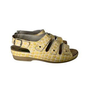 EuroComfort‎ Yellow Leather Adjustable Strap Sandals 42 US 10.5-11